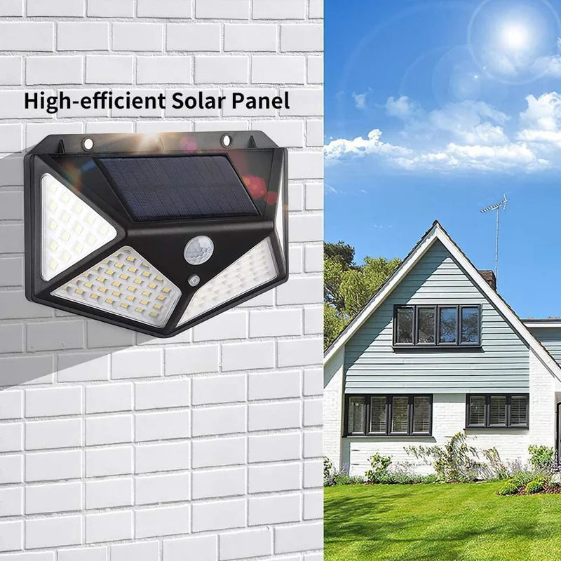 2-12pcs 100 LED Solar Power Motion Sensor Light Outdoor Security Garden Waterproof