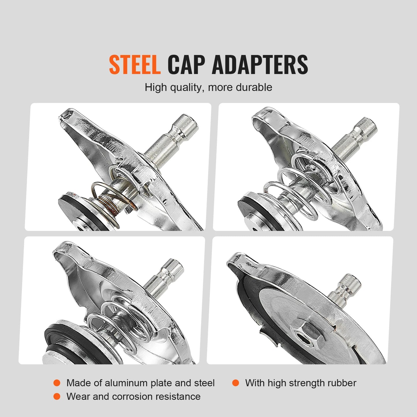 SucceBuy Universal Radiator Pressure Tester Kit Manual Pump Color-coded Steel Test Cap Adapters Toolbox For Car Motorcycle Truck