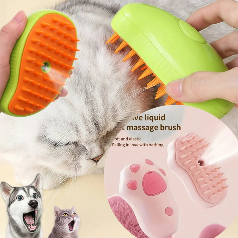 3 in 1 Cat Dog Steamy Brush Steam Brush Electric Sprayer for Massage Pet Grooming Tool Shedding Electric Sprays Massage Combs