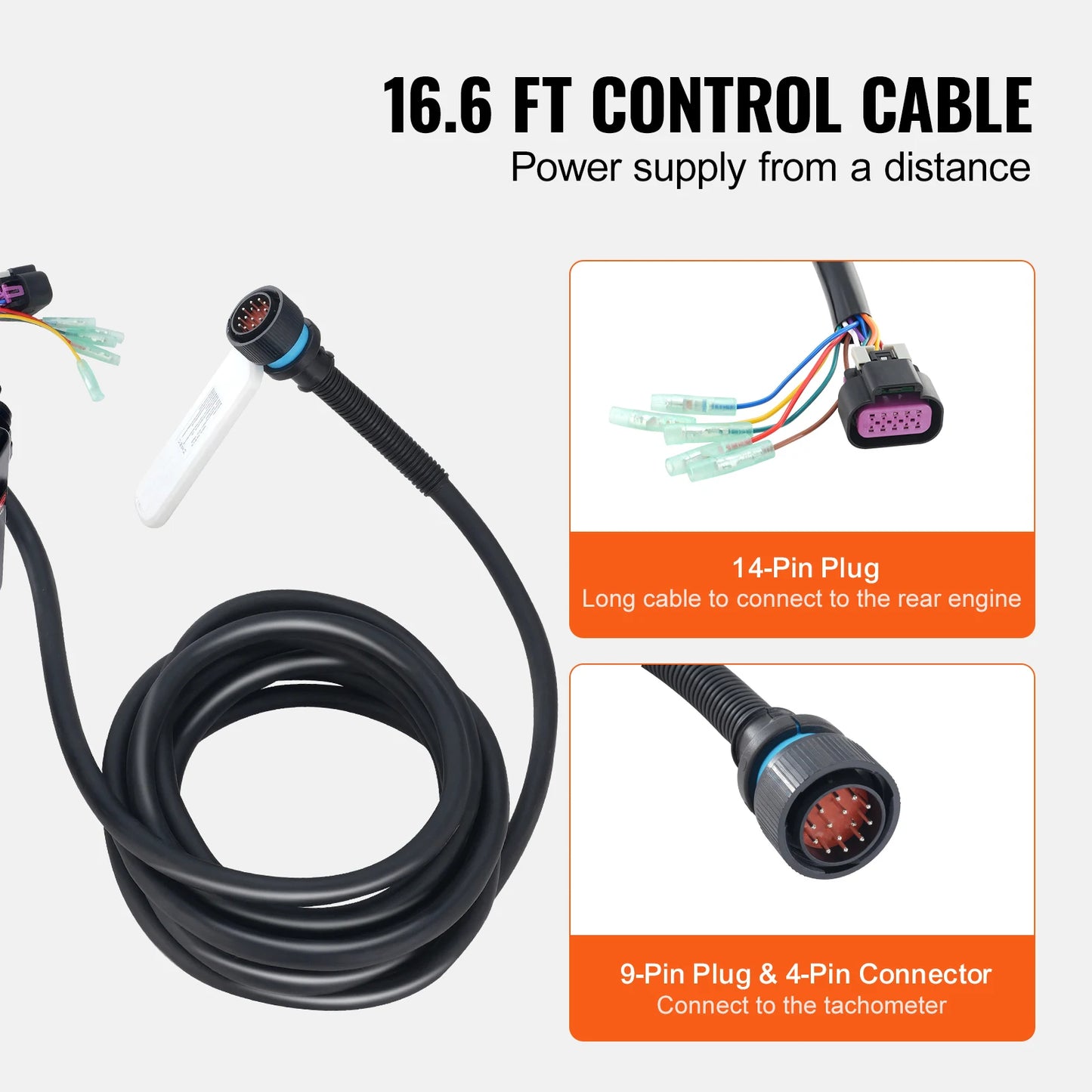 SucceBuy Boat Throttle Control Side Mounted Outboard Remote Box to Mercury PT 4 Stroke Marine Power Trim Switch Harness Lanyard