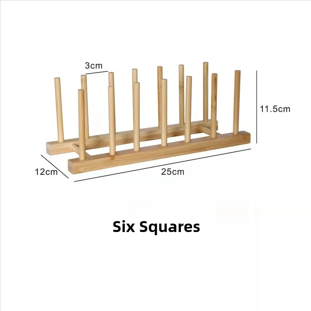 DIY Locker Bamboo Drain Rack Wooden Plate Rack Dish Rack Kitchen Organizer for Plates/Cutting Boards/Plates/Cups/Pot Lid