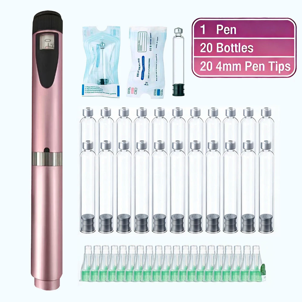 Multi-use Precise Dosing Reusable Injection Pen Set 3ml Empty Cassette Bottle Cartridges 4/6/8mm Disposable Pen Tip for Insulin