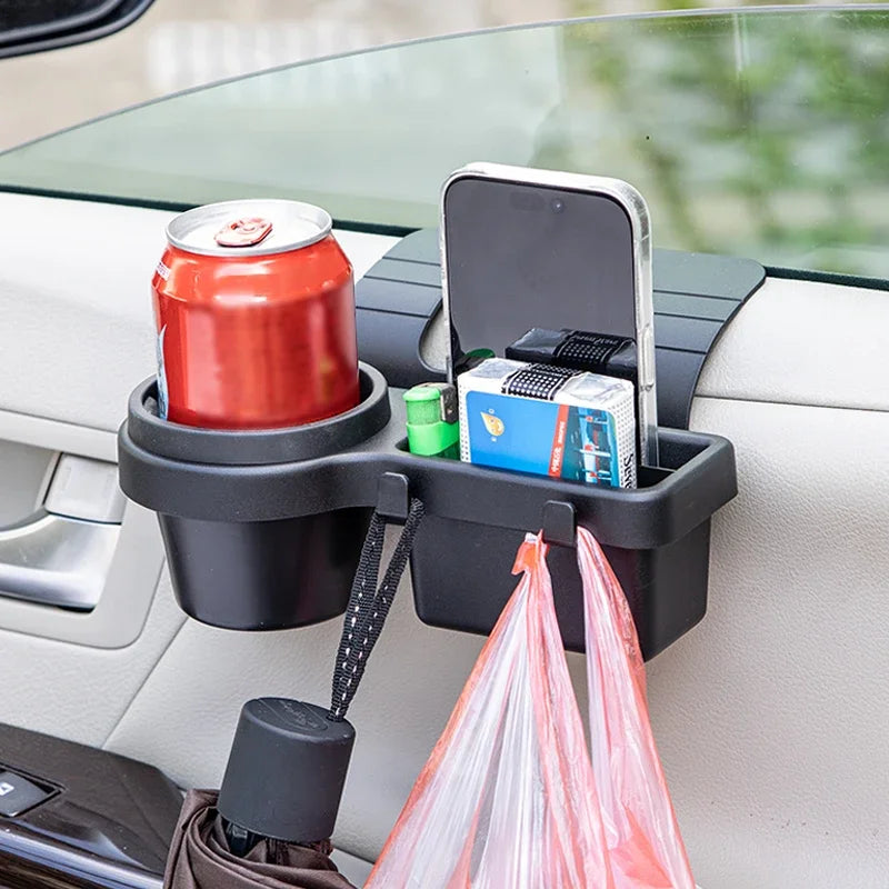 Car Cup Holder Phone Mount Organizer Auto Interior Storage Tray Door Window Pocket Rack Multifunctional Drink Bottle Accessory