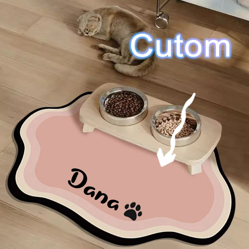  Custom Pet Feeding Mat Cute Shape Dog Diatom Mud Floor Mat Non-Slip Waterproof Home Decoration Dog Feeding Pad