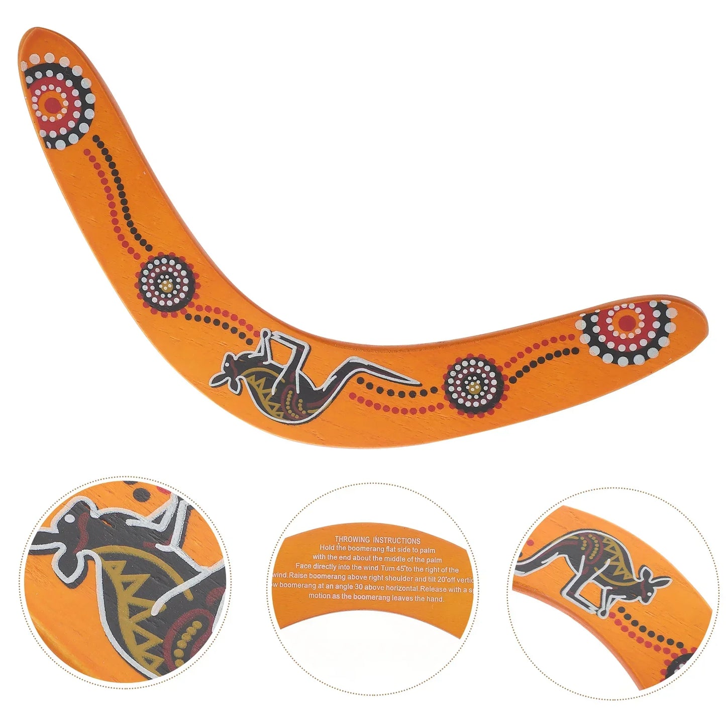 Parent-Child Interactive Woodiness Kangaroo Boomerang - V Shaped Flying Disc Throw Catch Outdoor Game Kids Toys Props