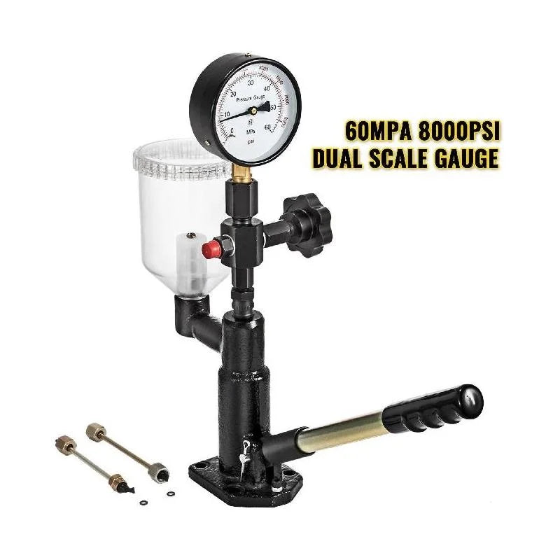 SucceBuy Diesel Fuel Injector Nozzles Tester with Scale Gauge Common Rail Pressure Tester Repair Tool for Automobiles Tractors
