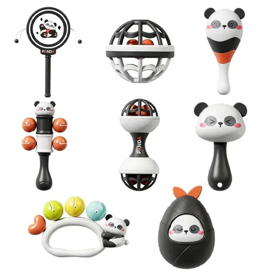 Baby Music Instruments Toy Montessori Rattle Ball Sand Hammer Black White Visual Stimulation Sensory Instrument Educational Toy