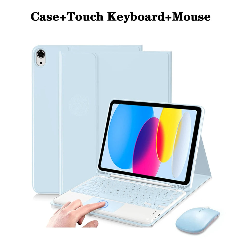 Keyboard Case for iPad (A16) 11th/10th Generation,Detachable Wireless Keyboard,Stand Folio Keyboard Cover with Pencil Holder