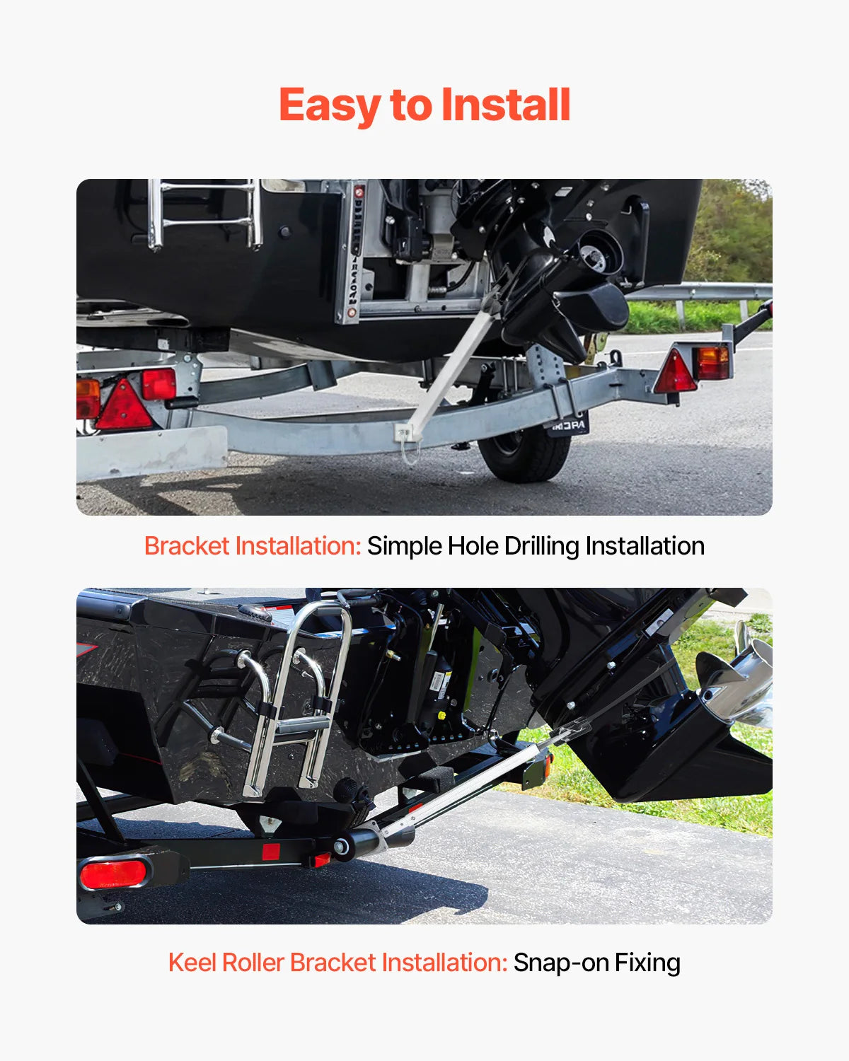 SucceBuy 23-35in/24-36in/32-44in Transom Saver with Composite Head for Less Than 100 HP Outboard Motor Fit for Roller & Trailer