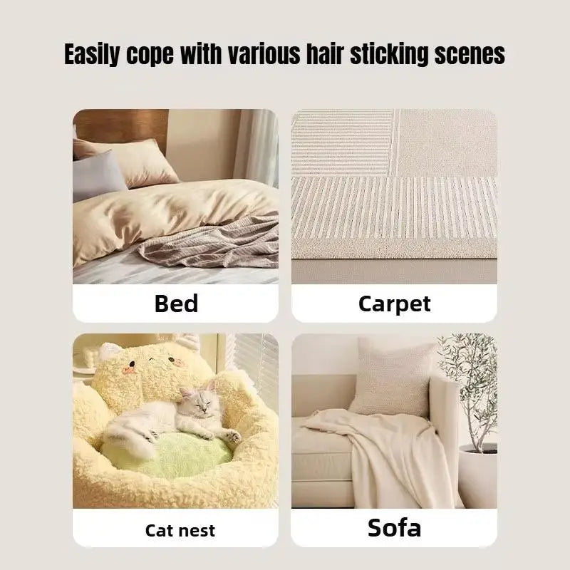 Long Handle Pet Hair Remover Brush Static Cat Hair Cleaner Multi-functional For Carpets Ideal For Cat Furniture Cleaning