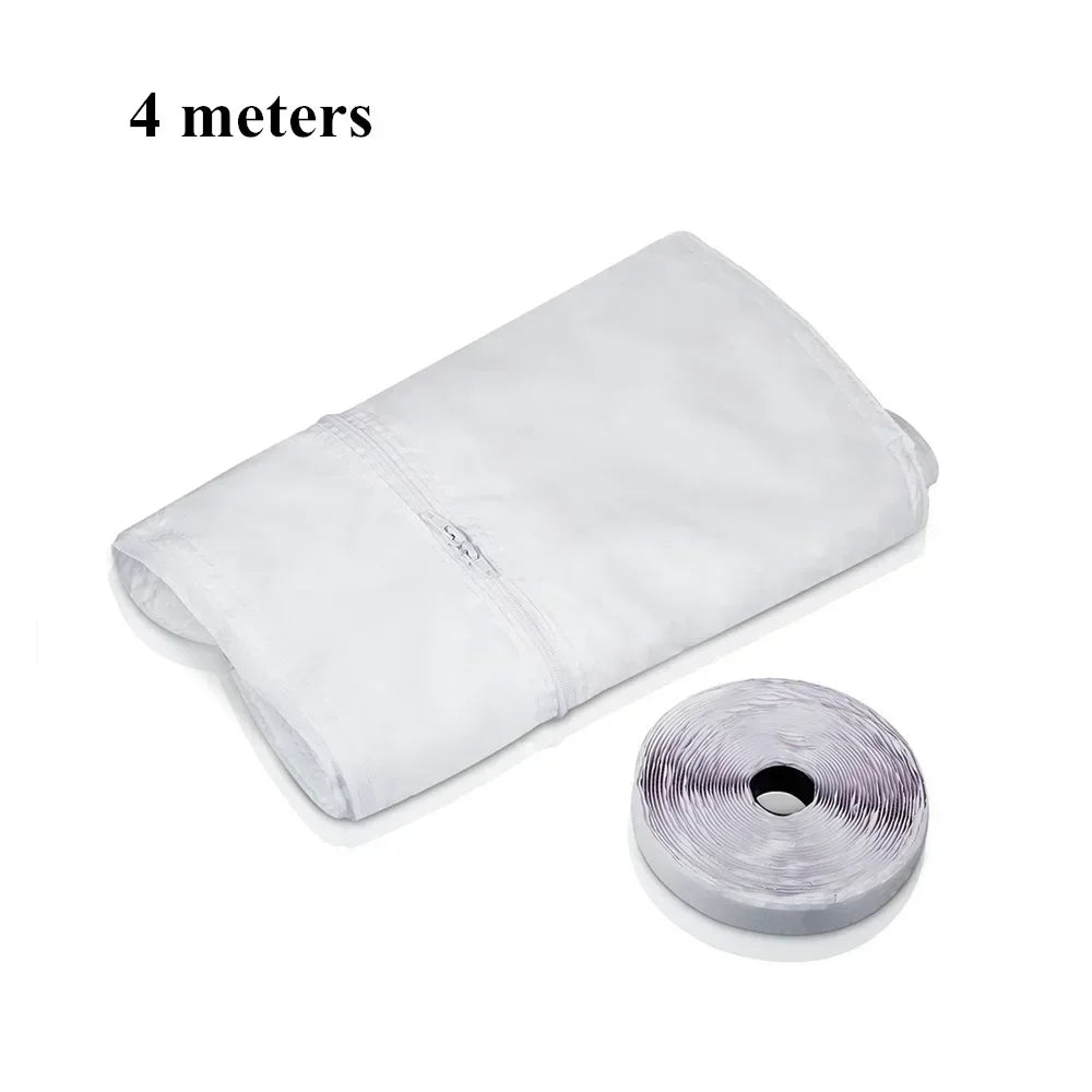 AirLock Window Seal for Portable Air Conditioner,3m 4m Flexible Cloth Sealing Plate Window Seal with With Zip and Adhesive Fast