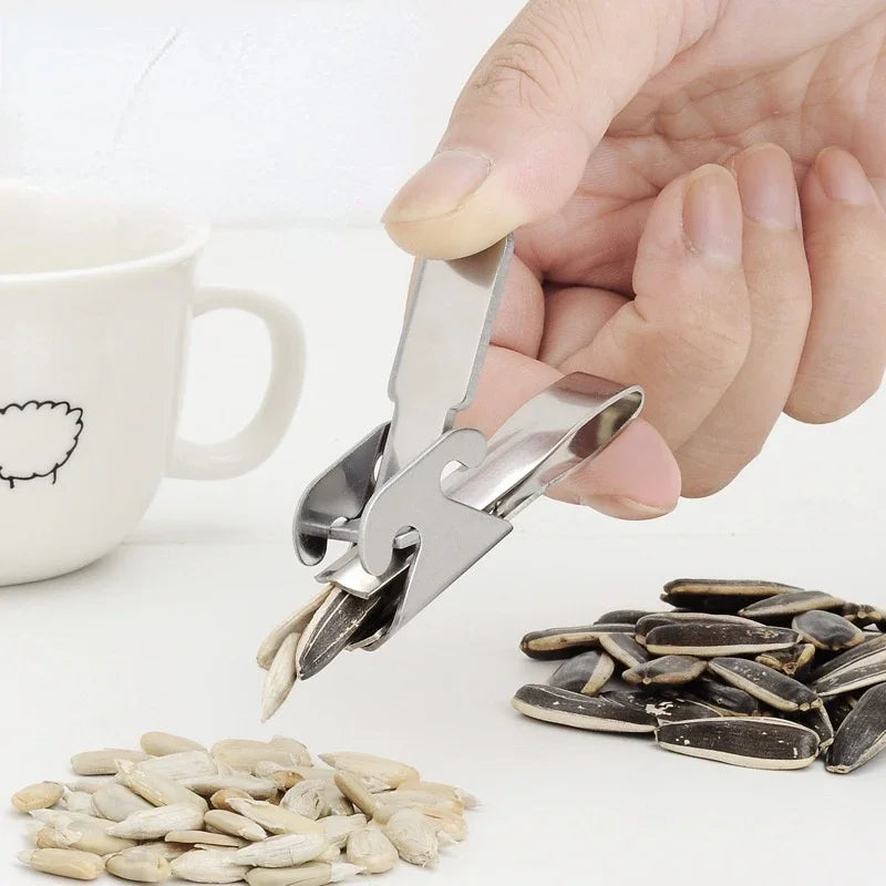 Stainless Steel Melon Seeds Sheller Nuts Opener Plier Clamp Pistachio Walnut Pine Opener Sunflower Seeds Peeler Kitchen 2030