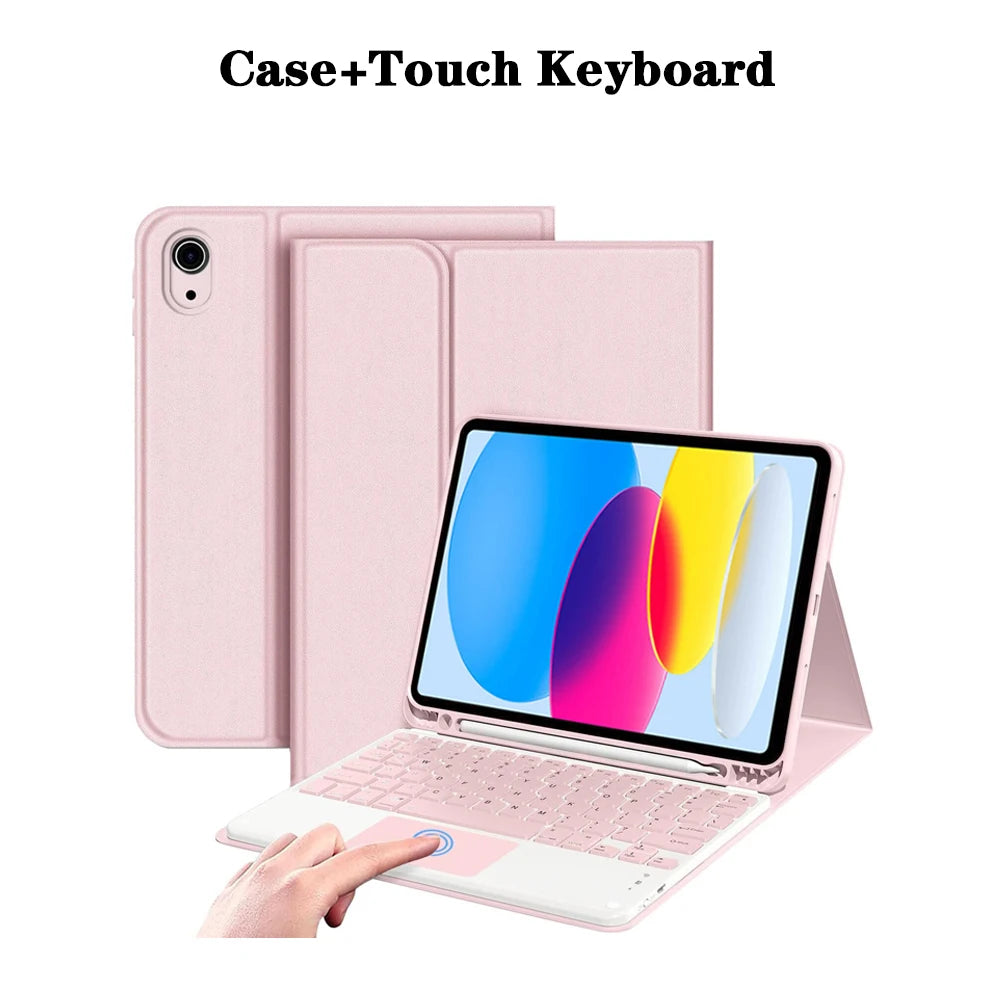 Keyboard Case for iPad (A16) 11th/10th Generation,Detachable Wireless Keyboard,Stand Folio Keyboard Cover with Pencil Holder