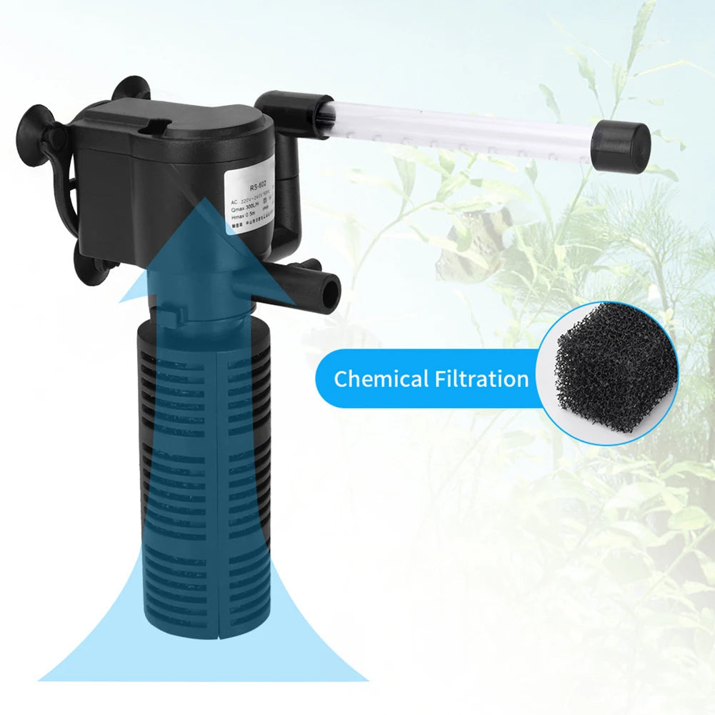 3 in 1 Aquarium Internal Filter Silent Fish Tank Filter Aquarium Water Purifier Submersible Water Purifier Aquarium Accessories