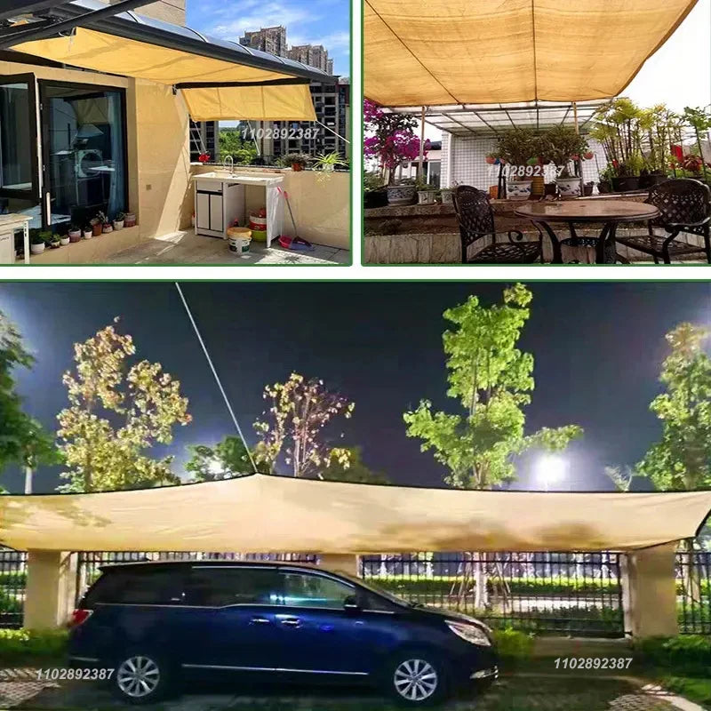 Beige Shading Net, UV Protection, Plant Shed, Outdoor Sunshade, Mesh, HDPE Sunscreen Fabric Sunshade