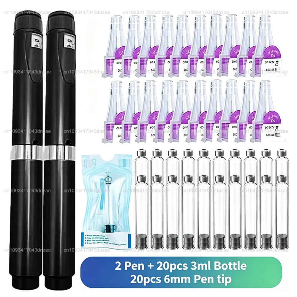Aluminum Magic Pen Kit Cartridges 3ml Empty Cassette Bottle Individual Packaging Disposable 6mm Pen Tip for Lilly Insulin Pen