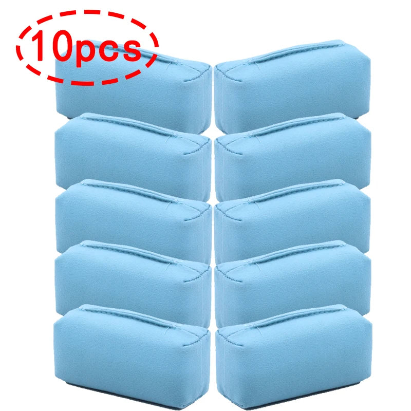 10pcs Microfiber Applicator Pad All Purpose Ceramic Microfiber Suede Coating Applicator Sponge Pads Car Detailing Tools