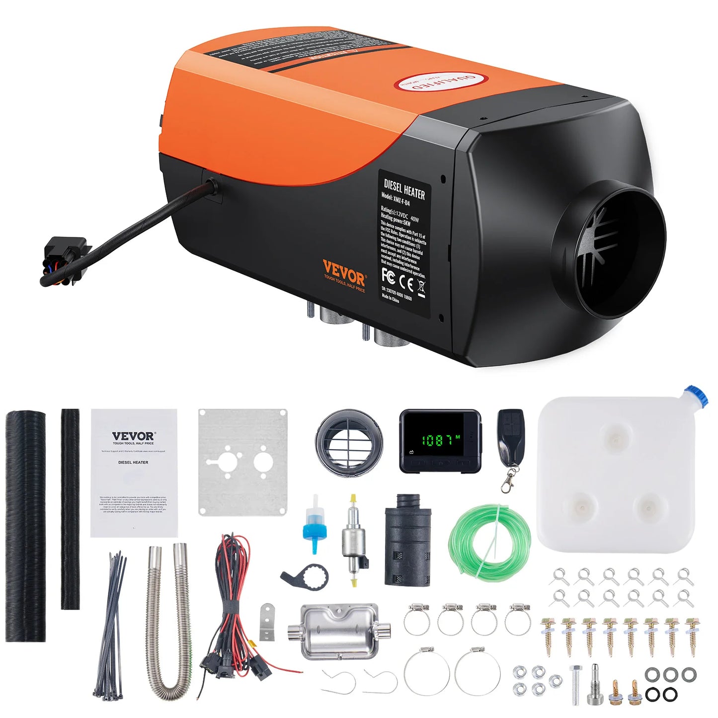 SucceBuy Car Heater 2/5/8KW Diesel Air Heater 12V With Remote Control Low Noise for Truck RV Trailer Air Diesel Parking Heater