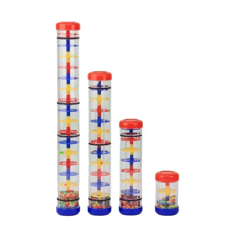Baby Rain Stick Rainbow Hourglass Rain Music Instrument Toys Rattle Baby Educational Montessori Sensory Toy for Kids 6 12 Months