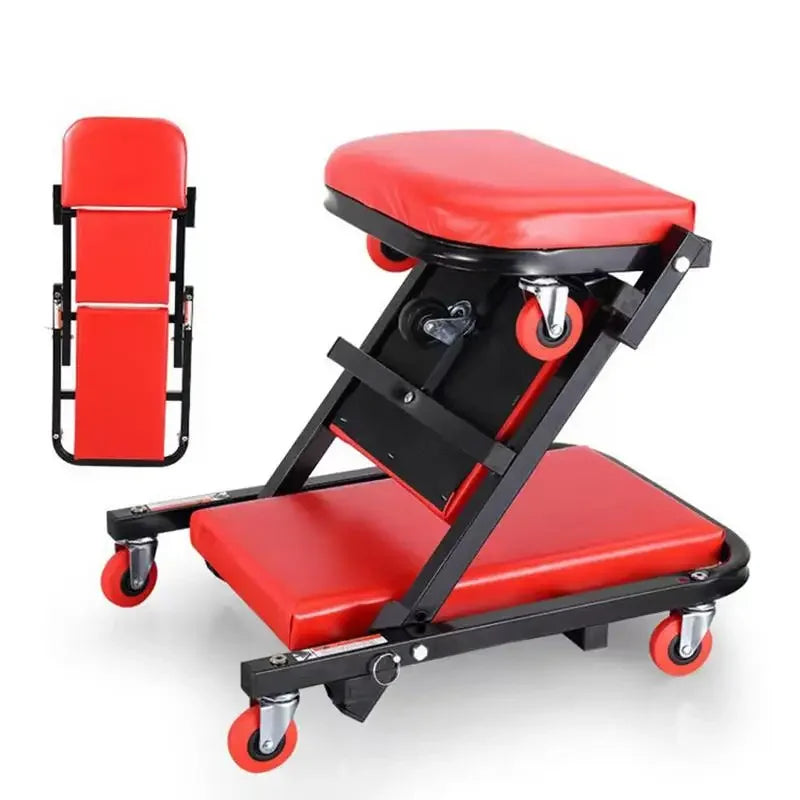 AIRAJ 36" Folding Car Repair Bed Auto Maintenance Work Bench Chair Auto Bench Wheels Roller Car Creeper Roller Seat Garage Gift