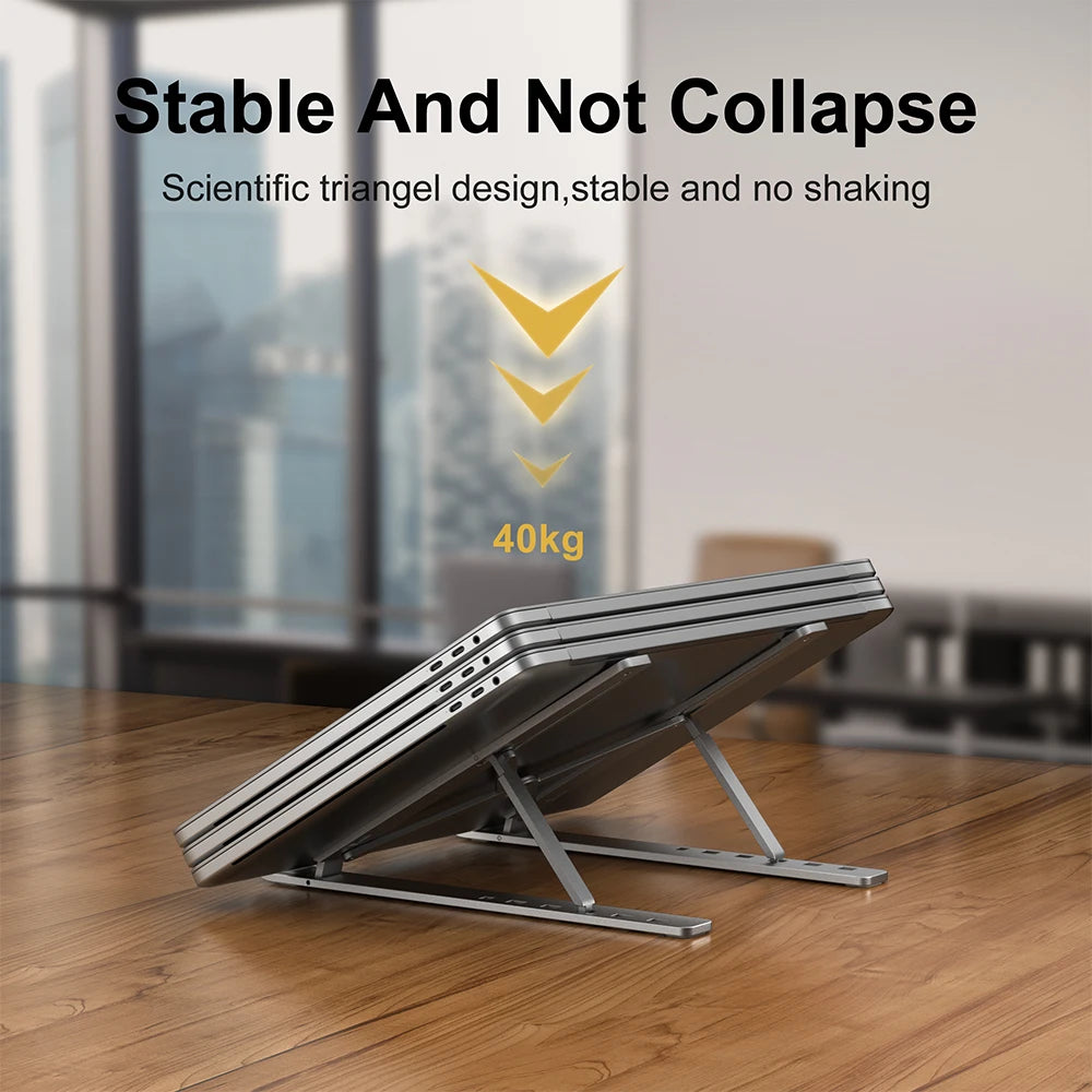 Aluminum Foldable Laptop Stand Adjustable Portable Notebook Holder Support Base For Macbook Air Pro Cooling Bracket Accessories