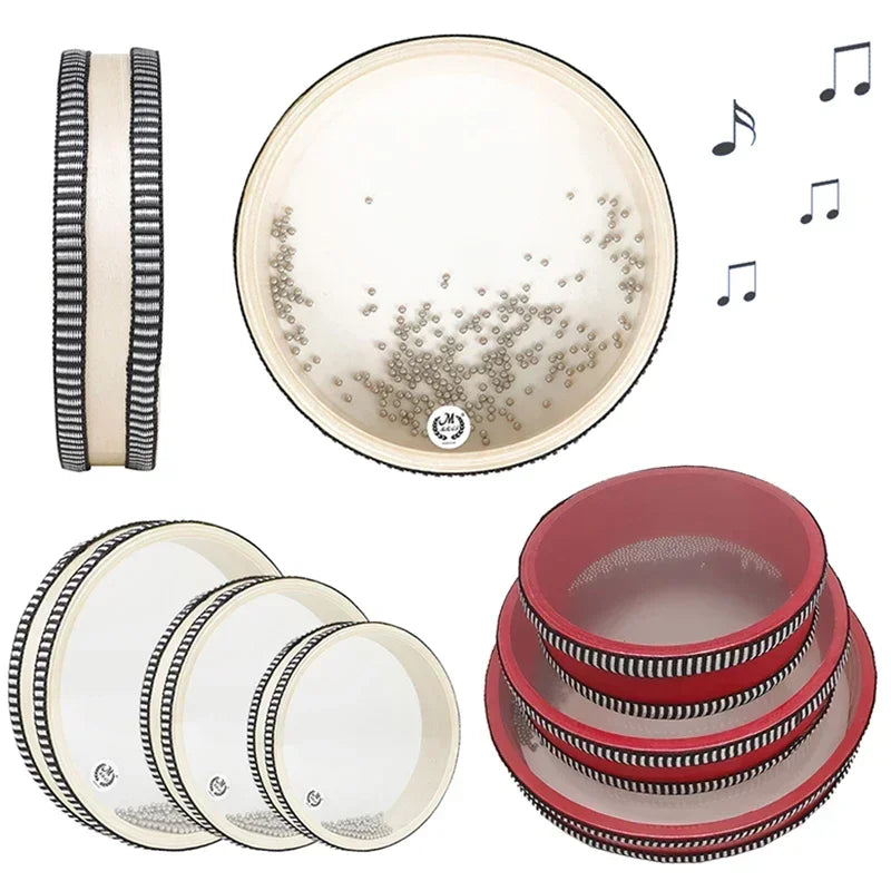 Baby Montessori Ocean Wave Bead Hand Drum Music Instruments Toys Early Learning Music Percussion Educational Toys For Baby Gifts