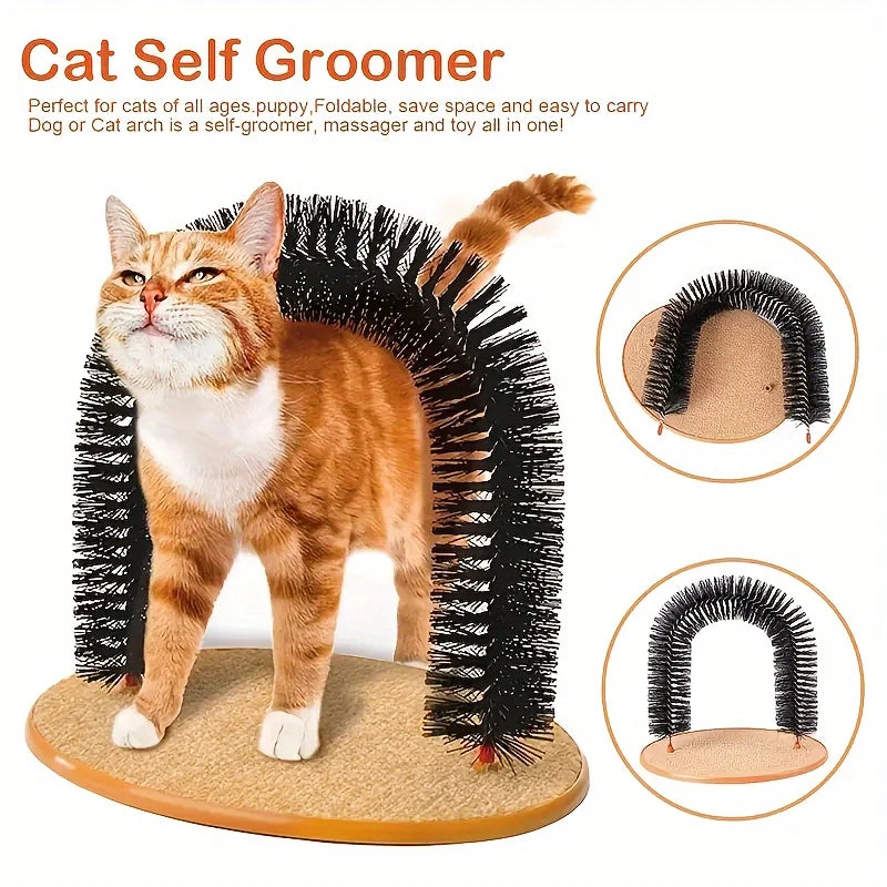 1pc Cat Arch Self Groomer – Massage & Tickle Brush Toy Cats Can't Resist, Pet Grooming Tool