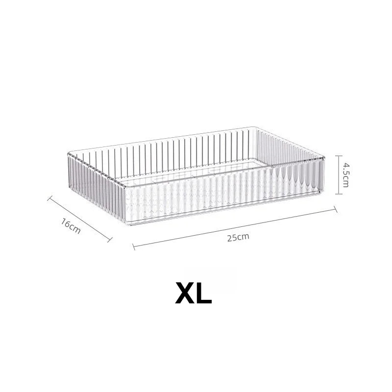 Clear Drawer Organizer Stackable 4 Size Clear Makeup Drawer Organizer Trays Acrylic Bathroom Vanity Storage Bins