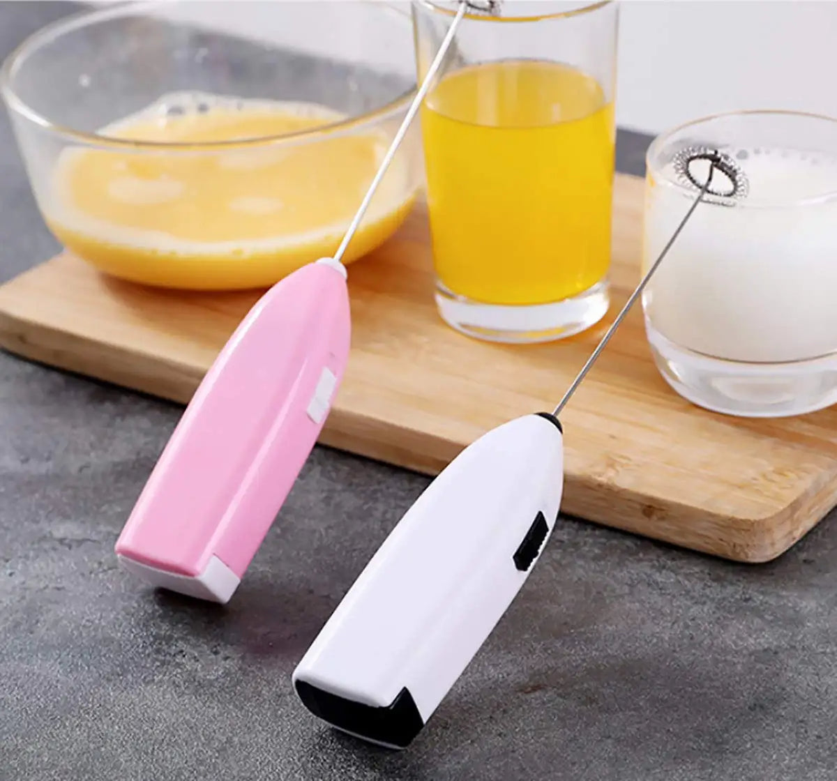 Electric Milk Frother Handheld Battery Powered Coffee Foam Maker Mini Whisk Mixer for Latte Cappuccino Egg Hot Chocolate