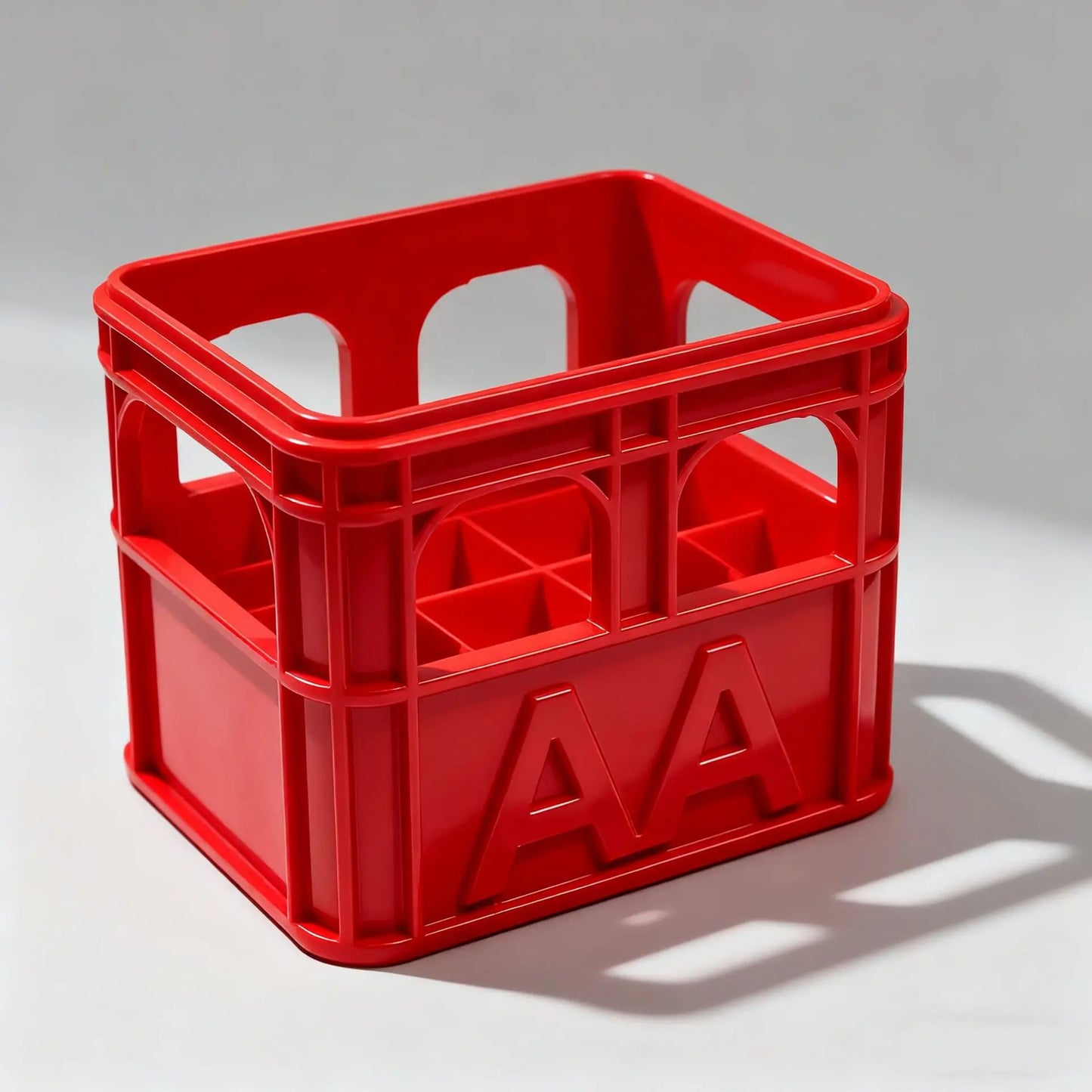 3D printed beer crate style stackable battery storage box, AA and AAA sizes, 18650 21700 9V.