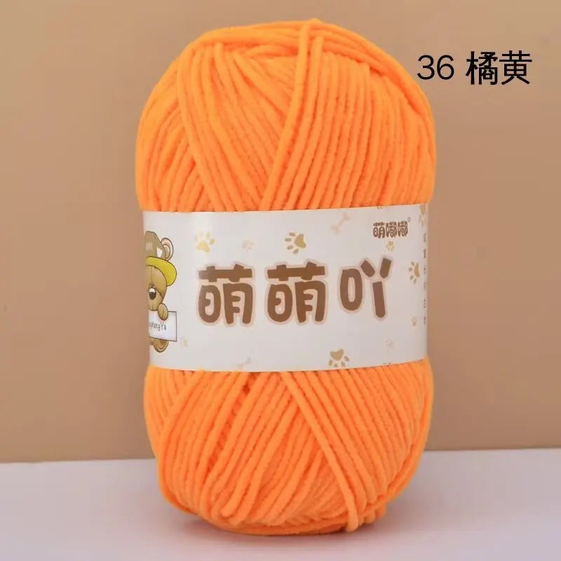 50g/Pc Chenille Yarn Matte Crocheting Doll bag Thread Handmade Crochet Knitted Material Small Ice Stripe line knit sweater hat