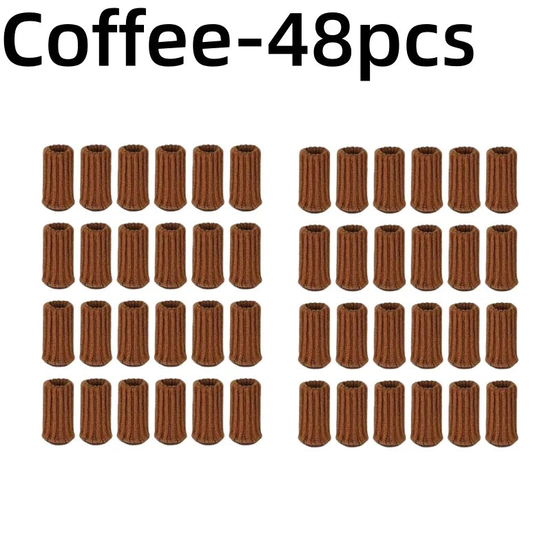 24PCS Floor Protector Chair Leg Sock Cute Anti-Noise Elastic Table Foot Cover Knitting Non-Slip Protective Case