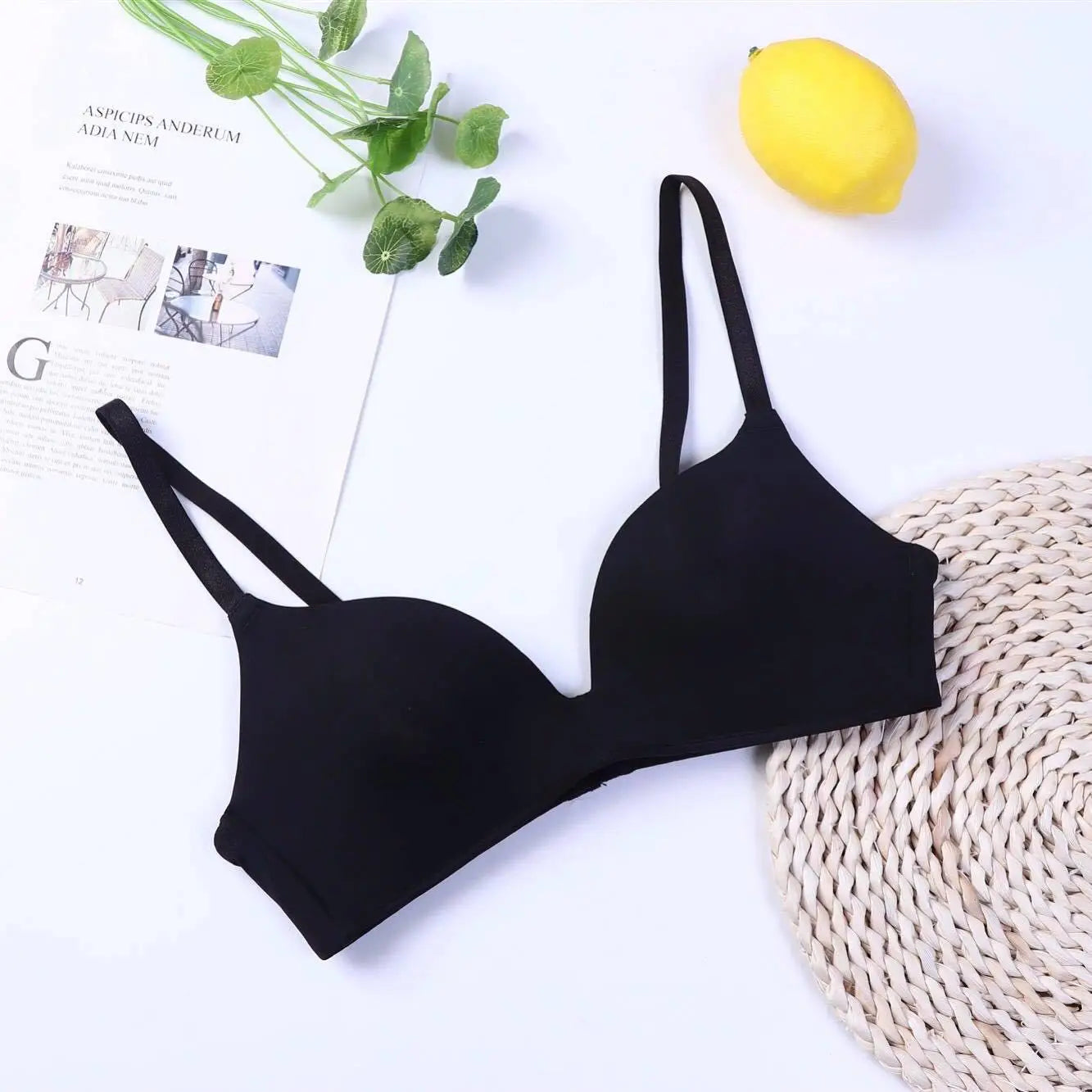 Ice Silk Bra For Women Comfort Wireless Gather Sexy Underwear For Women Push Up Simple Lingerie Seamless Brassiere Bralettle