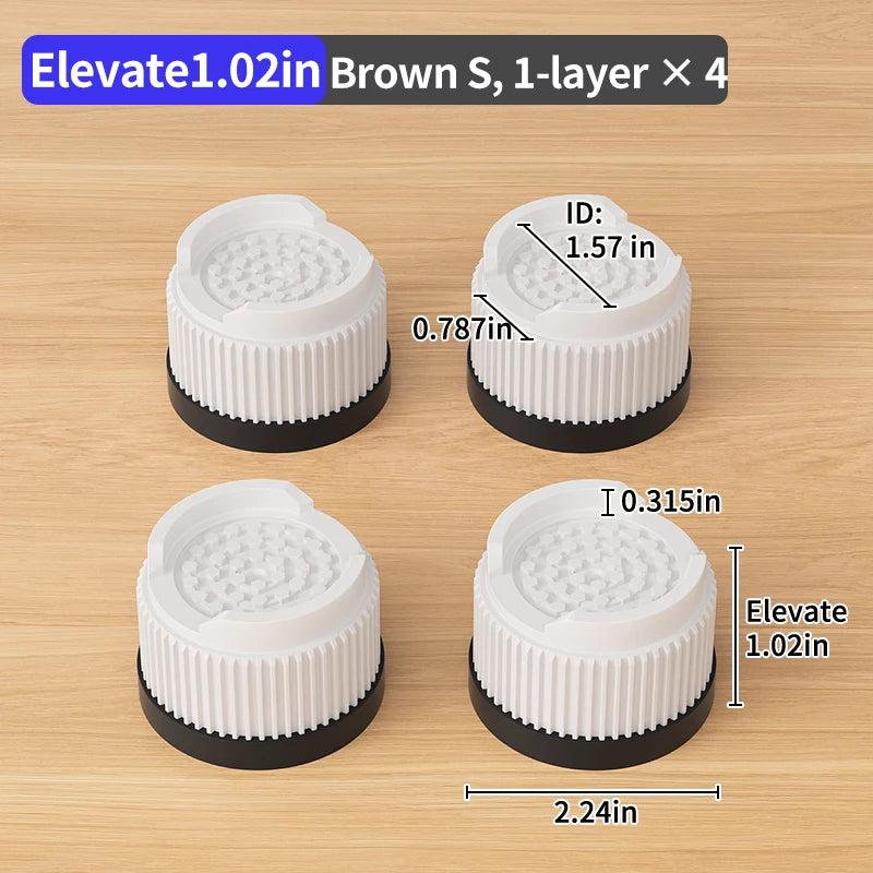Multi-Purpose Round Furniture Risers | Non-Slip, Quiet & Moisture-Proof Height Extenders for Beds, Sofas, Tables