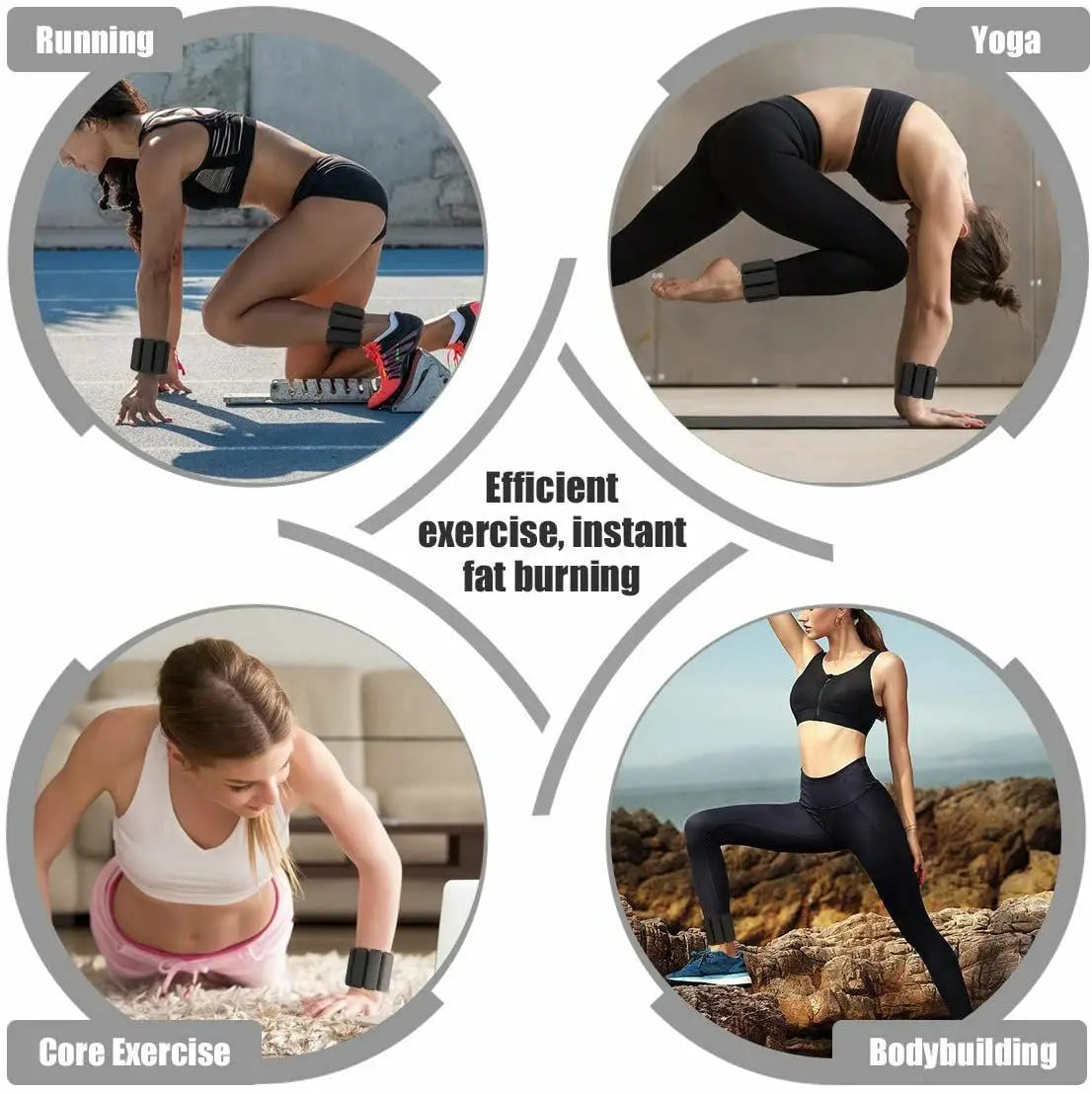 1 Pair Adjustable Ankle Weights Wrist Weight Bracelet Fitness Equipment Training