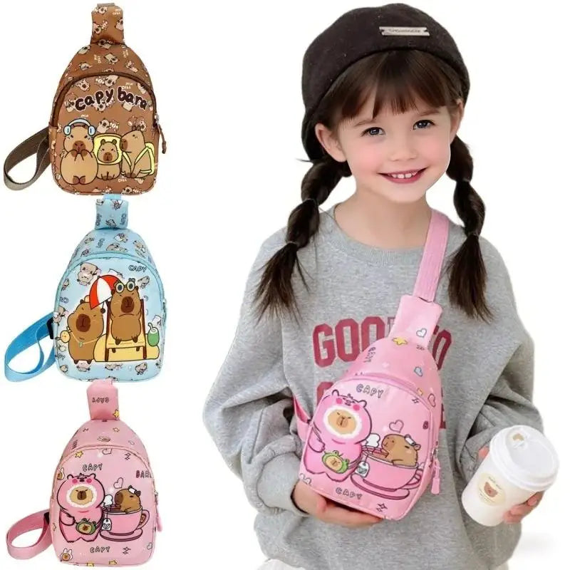 Cute Capybara Mini Shoulder Bag Cartoon Chest Bag Home Decor Messenger Coin Purse Kids Storage Bag Gift 크로스백 Free Shipping