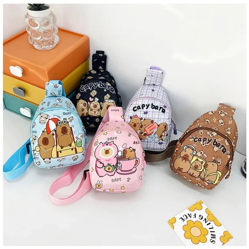 Cute Capybara Mini Shoulder Bag Cartoon Chest Bag Home Decor Messenger Coin Purse Kids Storage Bag Gift 크로스백 Free Shipping