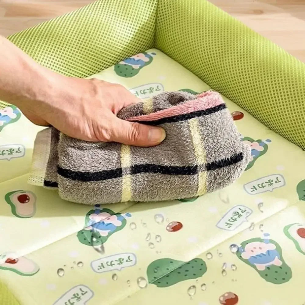 Square Cooling Puppy Bed Breathable Soft Dog Sleeping Pad Neck-protecting Dirt-resistant Pet Cooling Mat for Dogs Cats