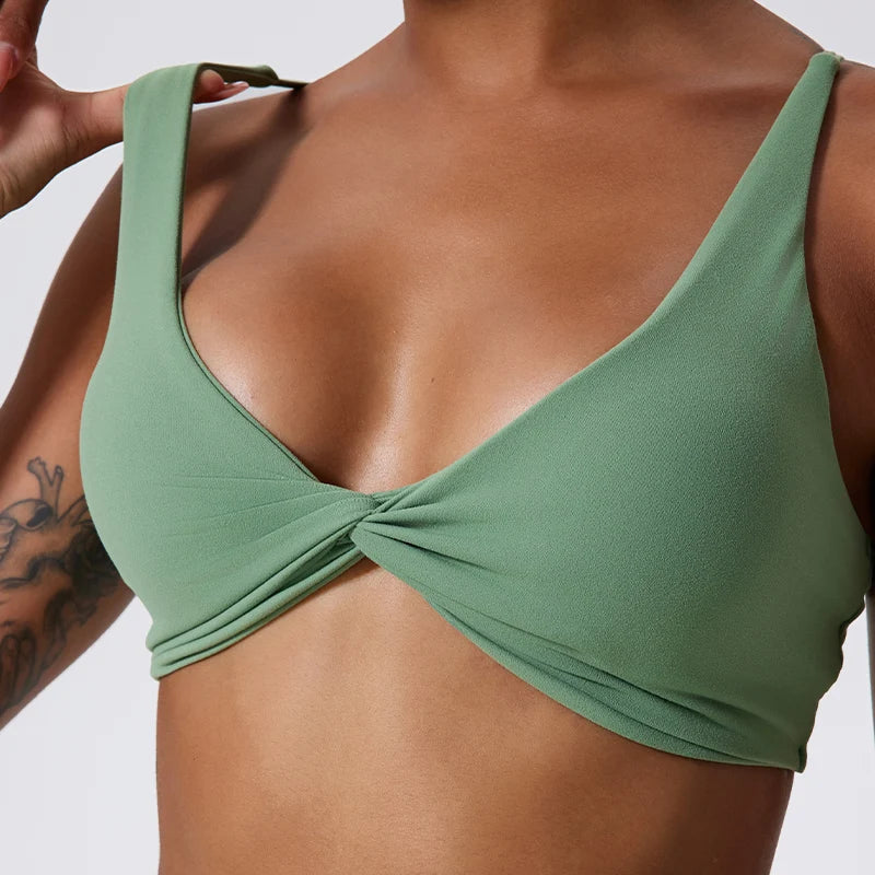 New Summer Women's Push-Up Sports Bra Breathable Soft Yoga Workout Top Backless Fitness Crop Gym Underwear Woman’s Crop Top