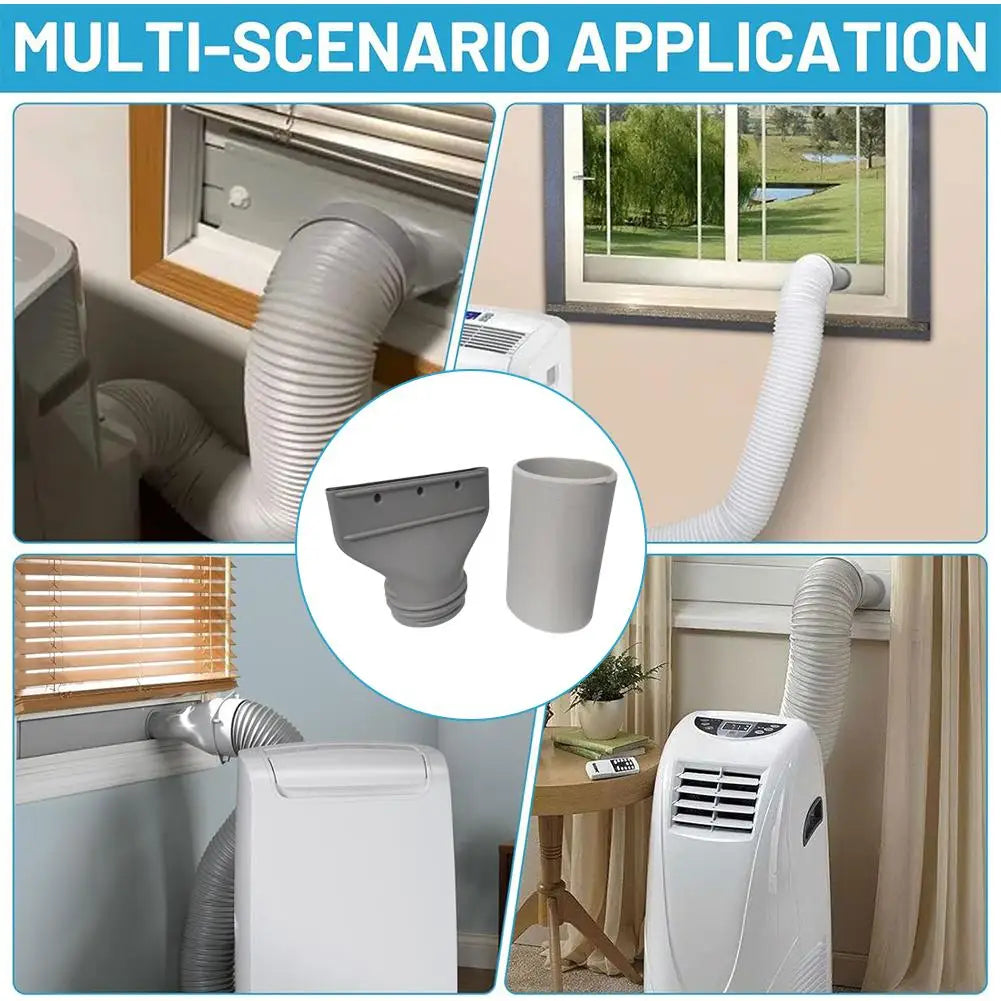 Portable Air Conditioner Window Vent Kit Flat Mouth Joint Adjustable Universal Duct Pipe AC Exhaust Hose Hose Accessories