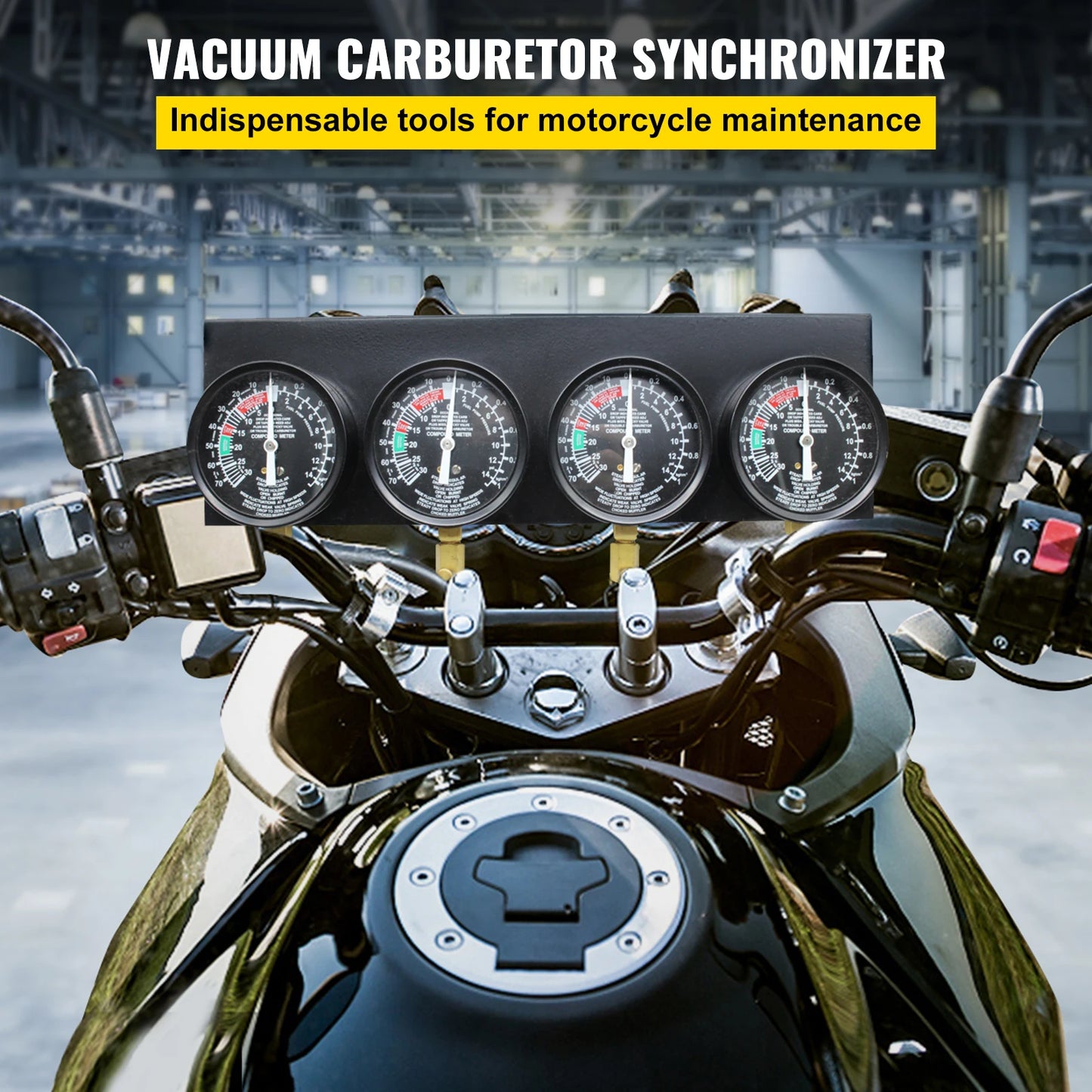 SucceBuy Fuel Vacuum Carburetor Synchronize Tool Kit Fuel Vacuum Carburetor Synchronizer carb sync Gauge Set with Rubber Hose