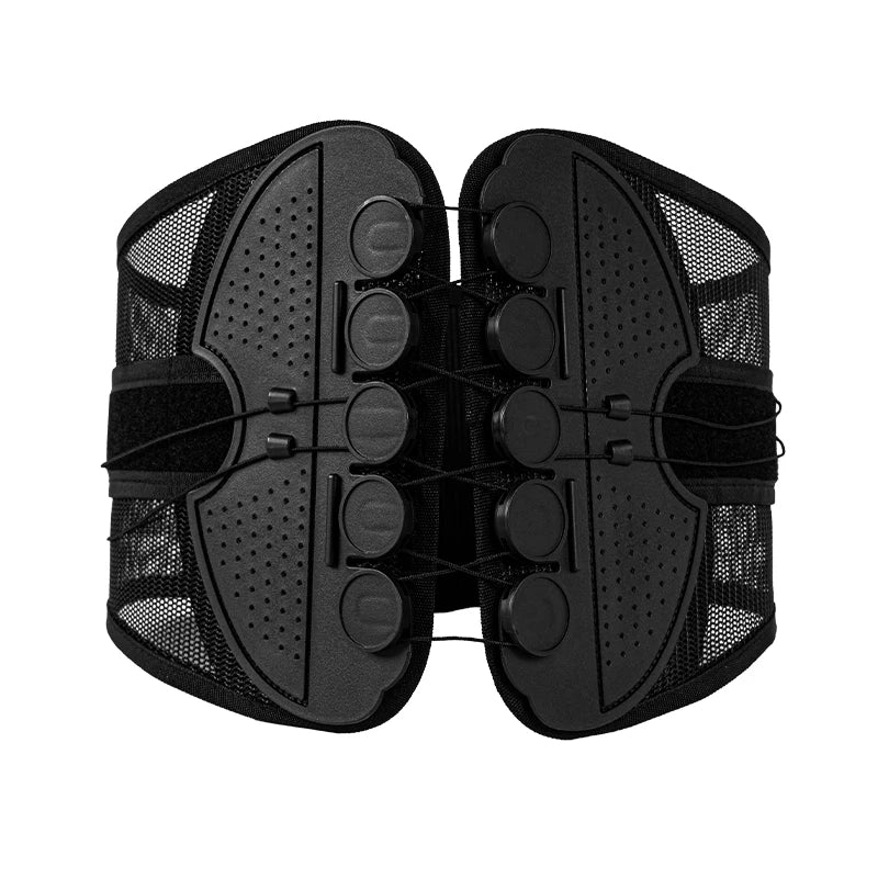 Lumbar Back Support Brace Breathable Mesh Waist Support Belt with Lumbar Panel Compression Strap for Daily Posture Support