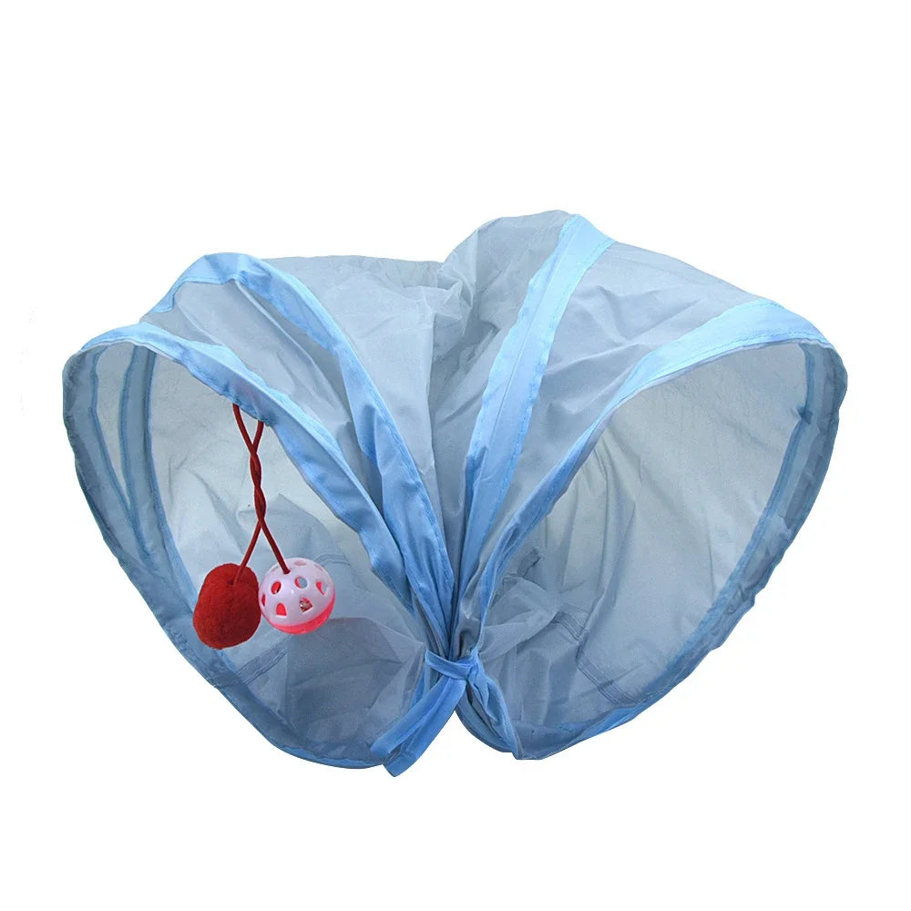 Short Tunnel Foldable Cat Toy Kitty Pet Training Interactive Fun Toy Tunnel Bored For Puppy Rabbit Play Tube