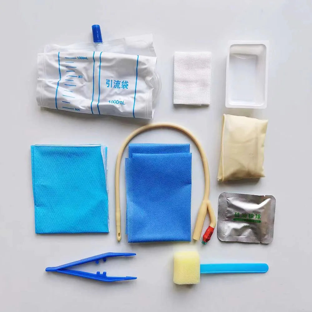 Medical Urethral Catheterization Kit Latex Double-Lumen Foley Catheter Urine Tube Adult Man Women Urine Drainage After Surgery