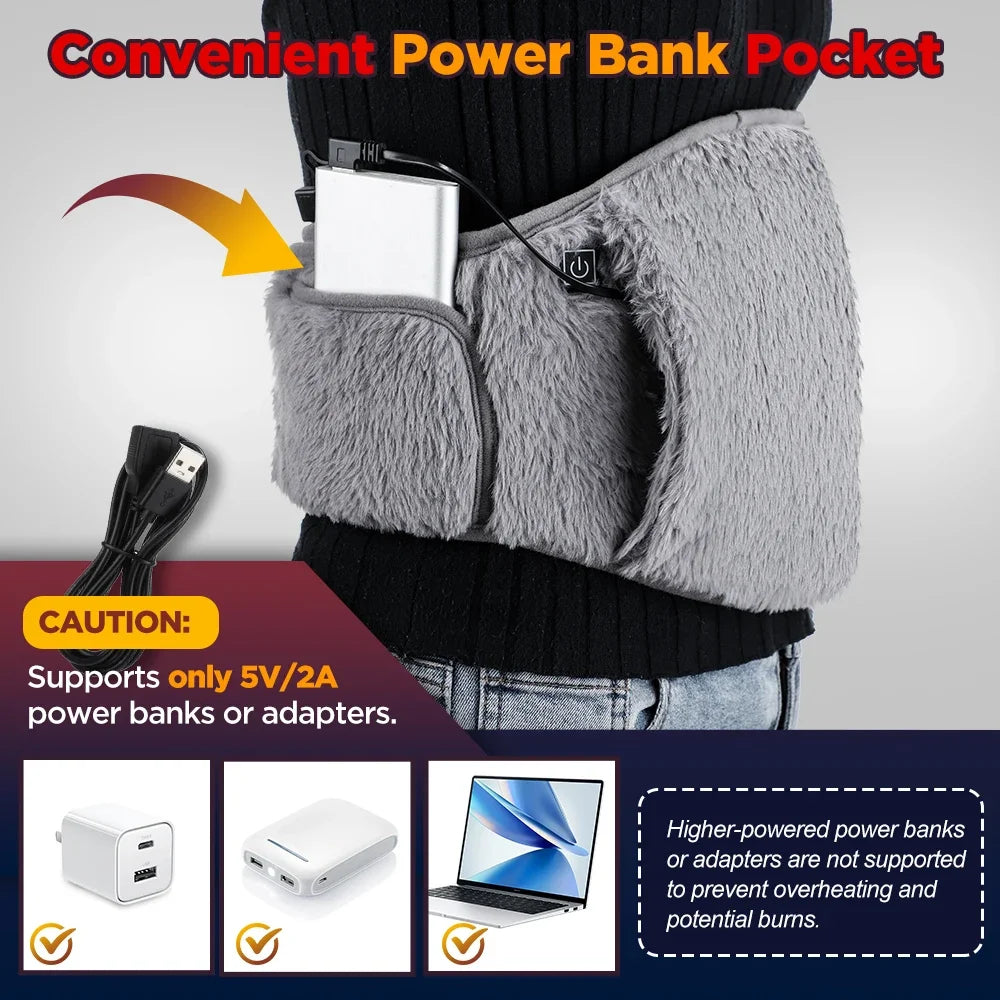 3 Levels Electric Heating Pad for Abdominal Menstrual Pain Relief Heated Therapy 2026 Cold-Proof Hand Warmer Waist Warming Pad