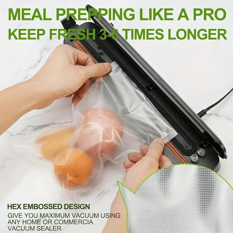 Vacuum Sealer Bags Set Fresh World Food Storage Solution Meal Prep Cooking Preservation Kitchen Essentials for Home Cooks