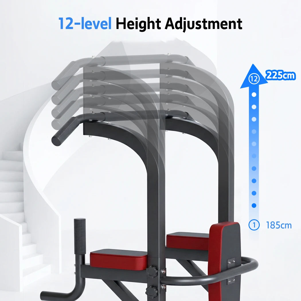 PORIYA Foldable Power Tower Chin Up Station Push Pull Up Bar Knee Raise Weight Dip Gym