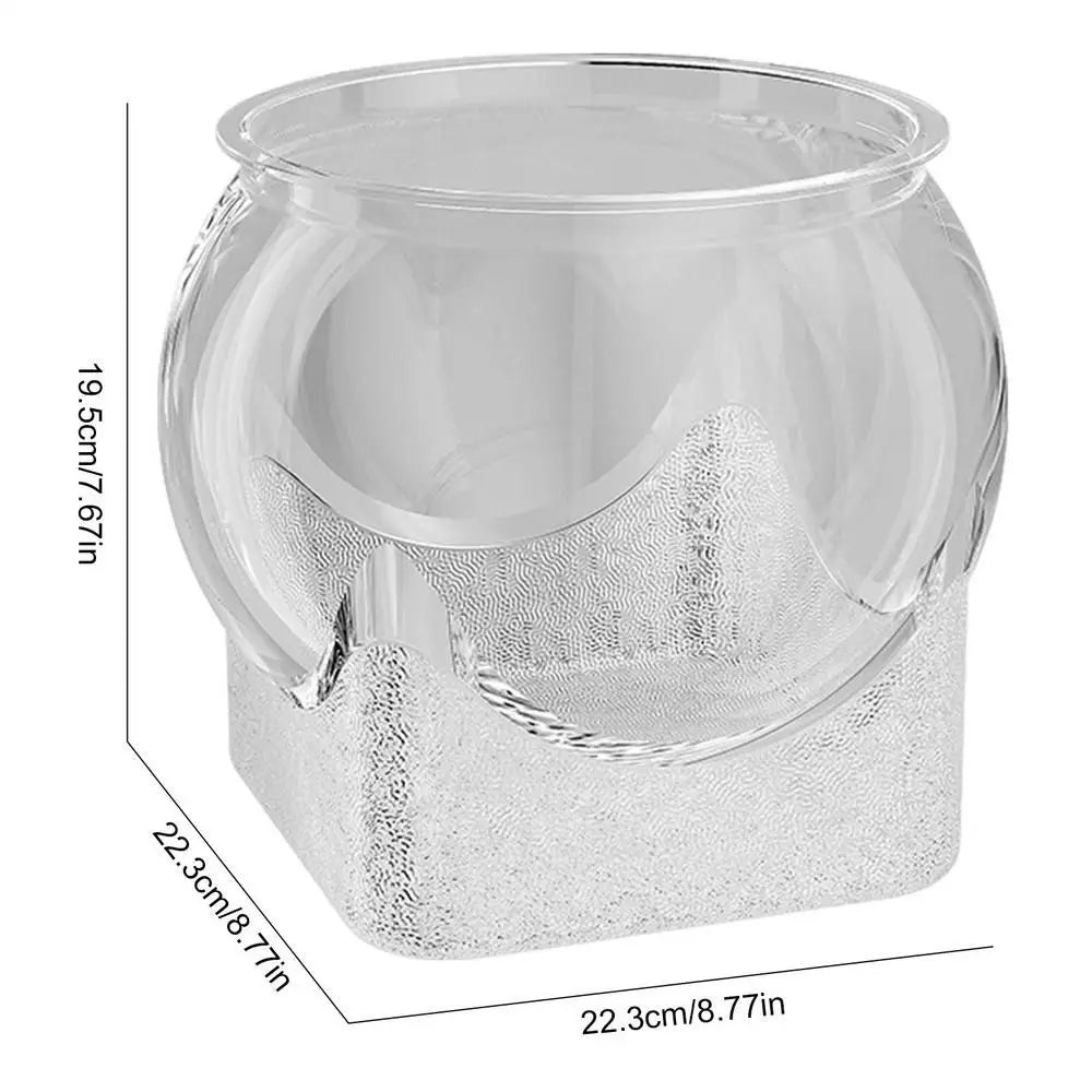 Clear Fish Tank Resistant Falling Round Desktop Aquarium Multifunctional Durable Ornamental Fish Decor