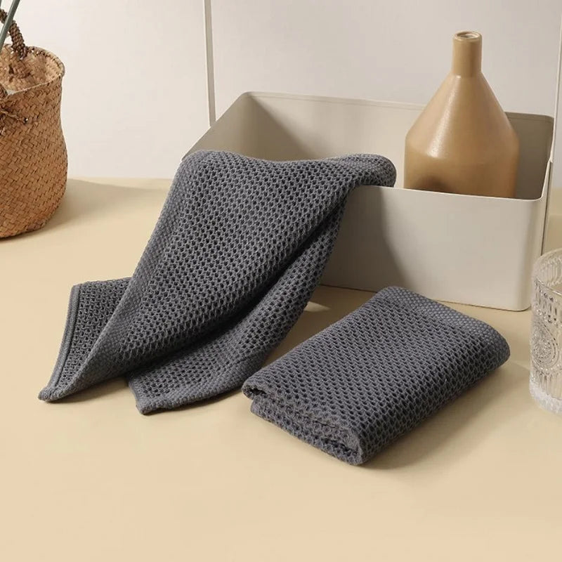 1PC Cotton Dishcloth Ultra Soft Absorbent Towel Household Cleaning Cloth Kitchen Rag For Windows Glass Cars Kitchen Gadgets