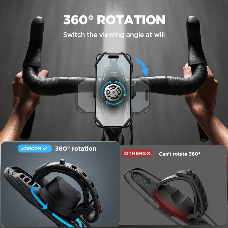 Joyroom Bike Phone Holder Bicycle Motorcycle Phone Mount Holder 7.2'' Big Phone Friendly Ultra-Stable Phone Mount for Bike